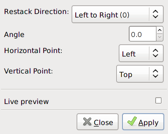 Restack dialog.
