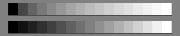 Two lines with blocks of different brightness.