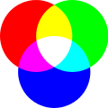 Red, green, and blue overlapping circles, blended with 'screen' mode.
